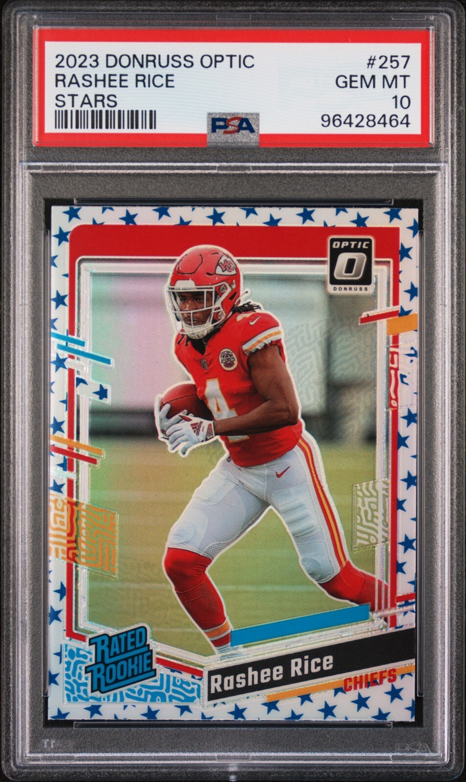 2023 Donruss Optic Rashee Rice Rated Rookie #257 Stars Prizm SP PSA 10 GEM MINT