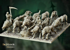 UNDEAD DIREWOLVES x15, Tabletop War Beast Werewolves Miniature Wargames DnD