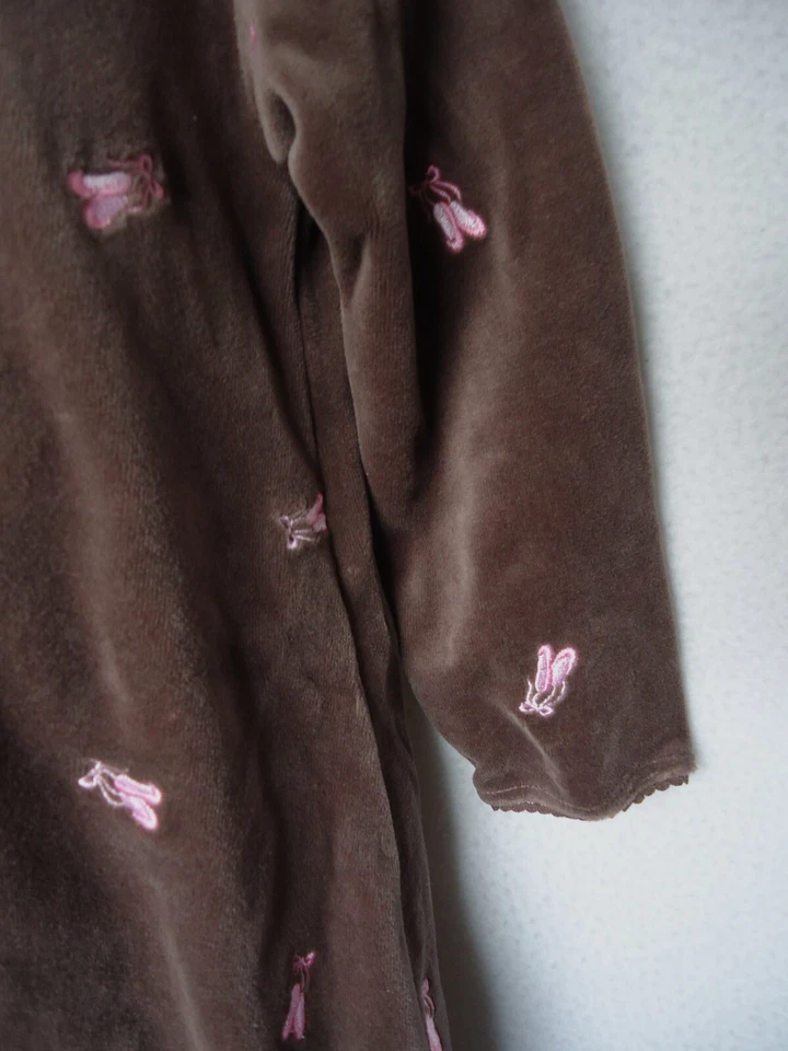 Vestido Savannah 3T Meninas Veludo Marrom Balé Bordado Bailarina Novo com etiquetas - Imagem 3 de 4