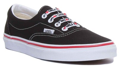 VANS CLASSIC Era I Herz Klassisch Schnürer Turnschuhe Schwarz Weiß Frauen UK 3 -