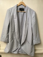 Banana Republic Light Blue 3/4 Cuff Sleeve Shawl Collar Open Blazer Women's 10