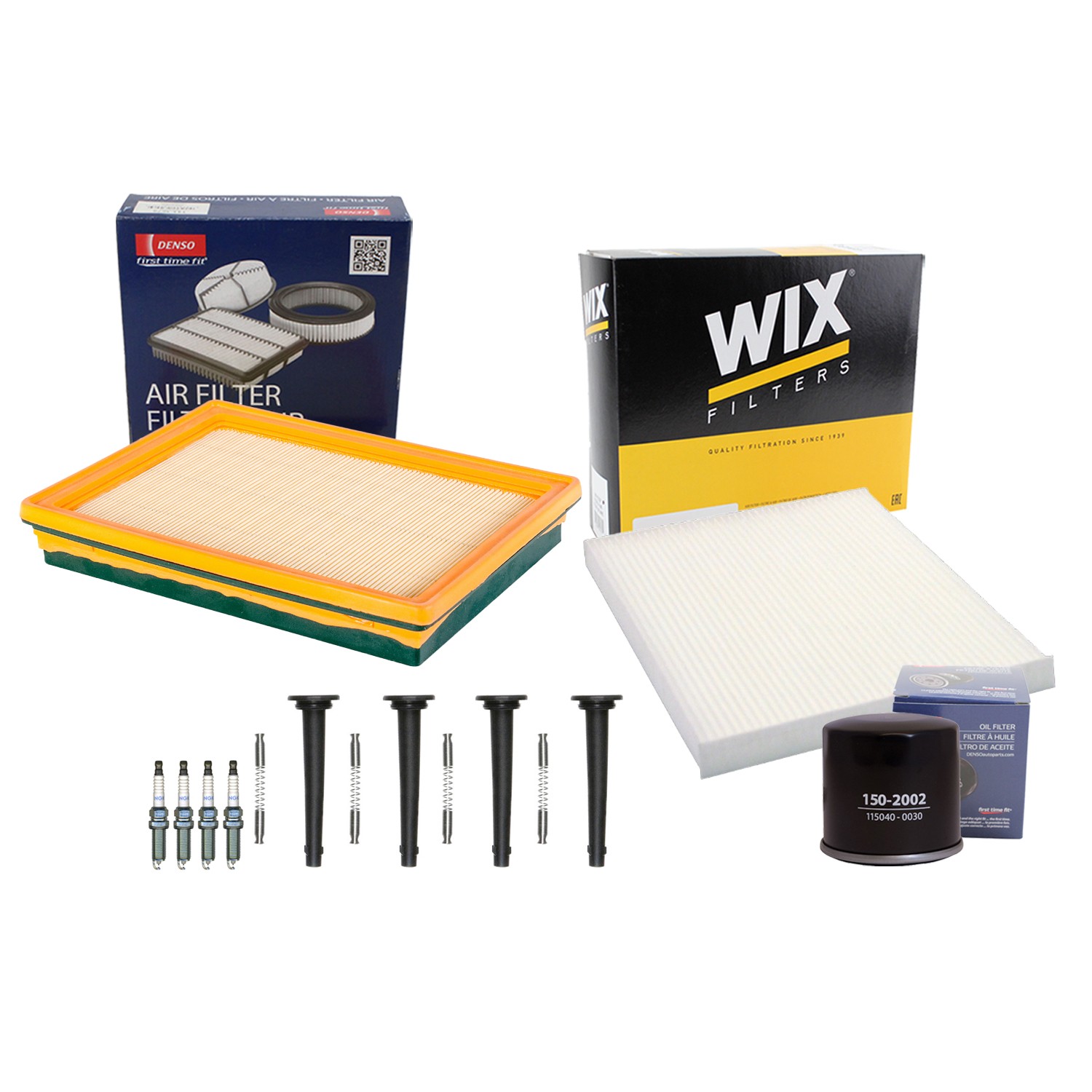 Denso Tune Up Kit NGK 4 Spark Plugs  Boots Kit for Sentra 2.5L L4 Q25DE Sedan