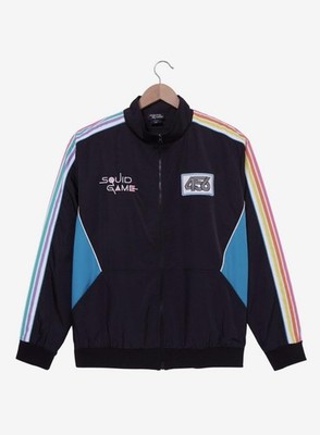 Squid Game Rainbow Icons Windbreaker BoxLunch Exclusive Black Unisex Size L NWT