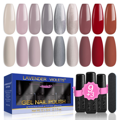 #ad 13 Pcs Gel Nail Polish Kit with 9 Colors Coat 3 Bottles of Base Top Matt Top Co $22.99