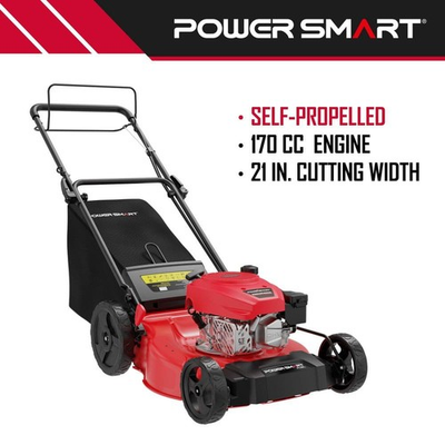 #ad PowerSmart 21 in. 170cc OH 4 stroke engine 3 in 1 Gas Self Propelled Lawn Mower $299.95
