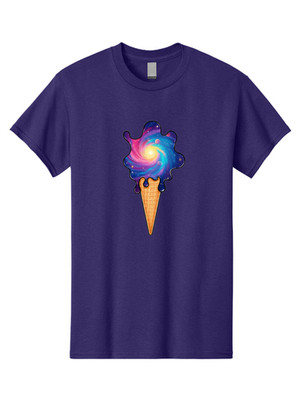 Galaxy-Ice-Cream-2 Mens Graphic Tee, 100% Cotton, Casual Summer Wear