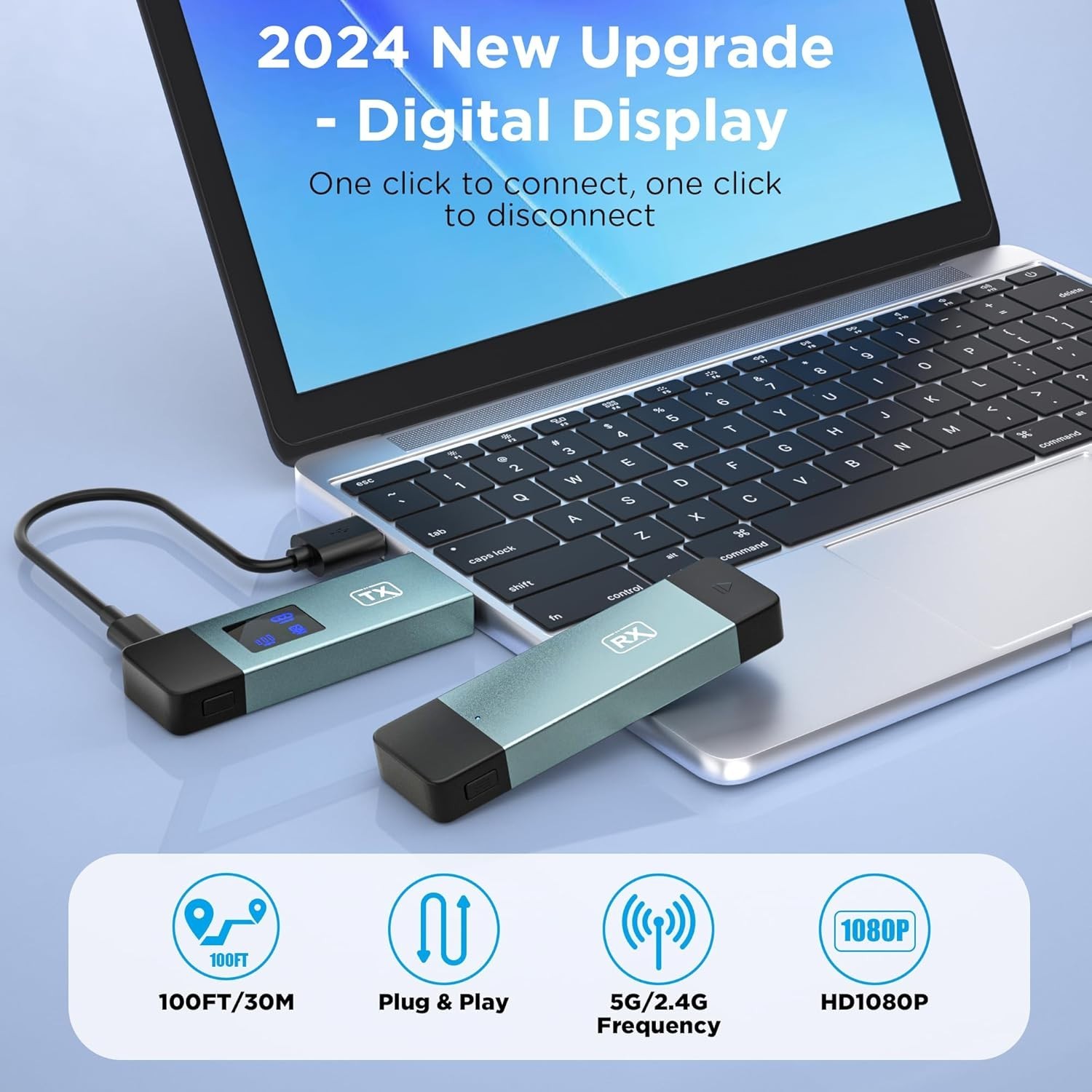 Wireless Hdmi Transmitter and Receiver, Wireless HD Extender Plug Play Portable