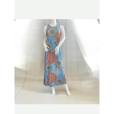 Maxi Short Sleeves Multicolor Summer Dress Medium