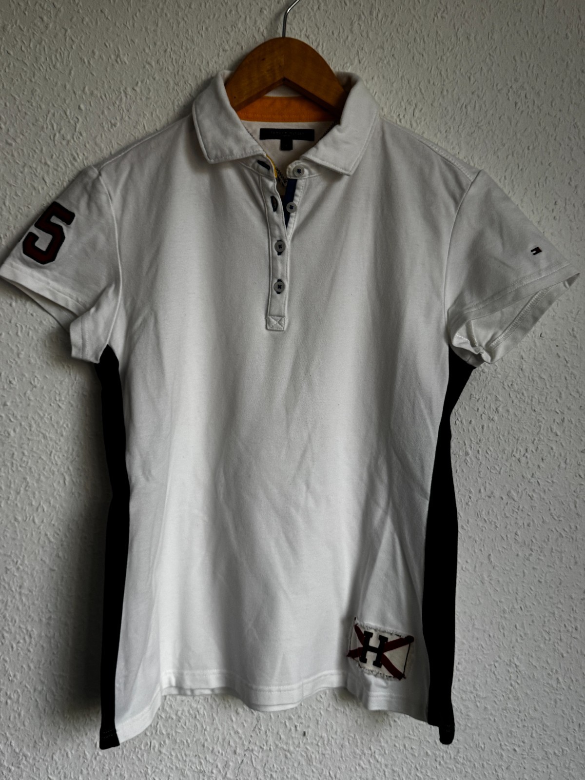 Tommy Hilfiger "Sailing" Kollektion Damen Polo-Shirt - Weiß/Navy - Größe L image 3
