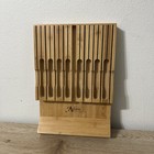 Noble Home & Chef Bamboo In Drawer Kitchen Knife Set Block Storage Organizer