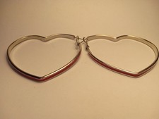 Cherry Red Enamel Romantic Heart Hoop Earrings Love Valentine's Day Whimsical