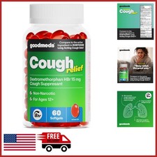 Cough Relief Softgels for Adults 60 Count Non-Drowsy Dextromethorphan 15mg