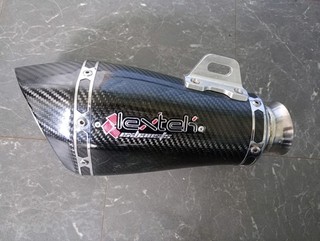 LEXTEC BLACK STAINLESS STEEL BOLT ON 30"cm MOTORCYCLE EXHAUST