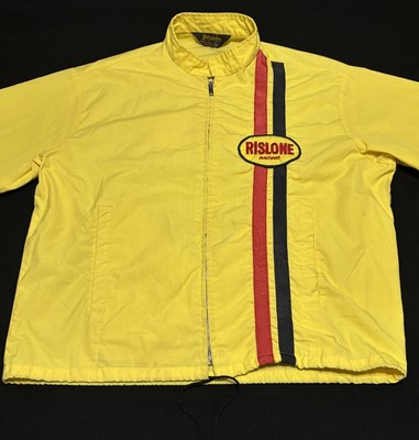 Vintage 70s Rislone Racing Pit Crew Jacket Adult Size Large Full