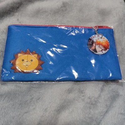 Bleach Anime Pen Case with Kon and Ichigo Charms Blue Character Goods