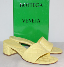 NWB Bottega Veneta Amy Mules Sandals Slip On Quilted Block Heel Sherbert 37.5