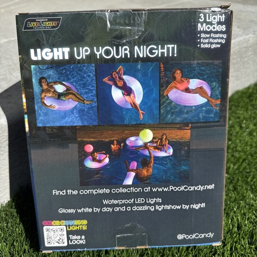 Pool Candy Illuminated Large Color Changing LED Pool Float Tube New in Box - Picture 2 of 5