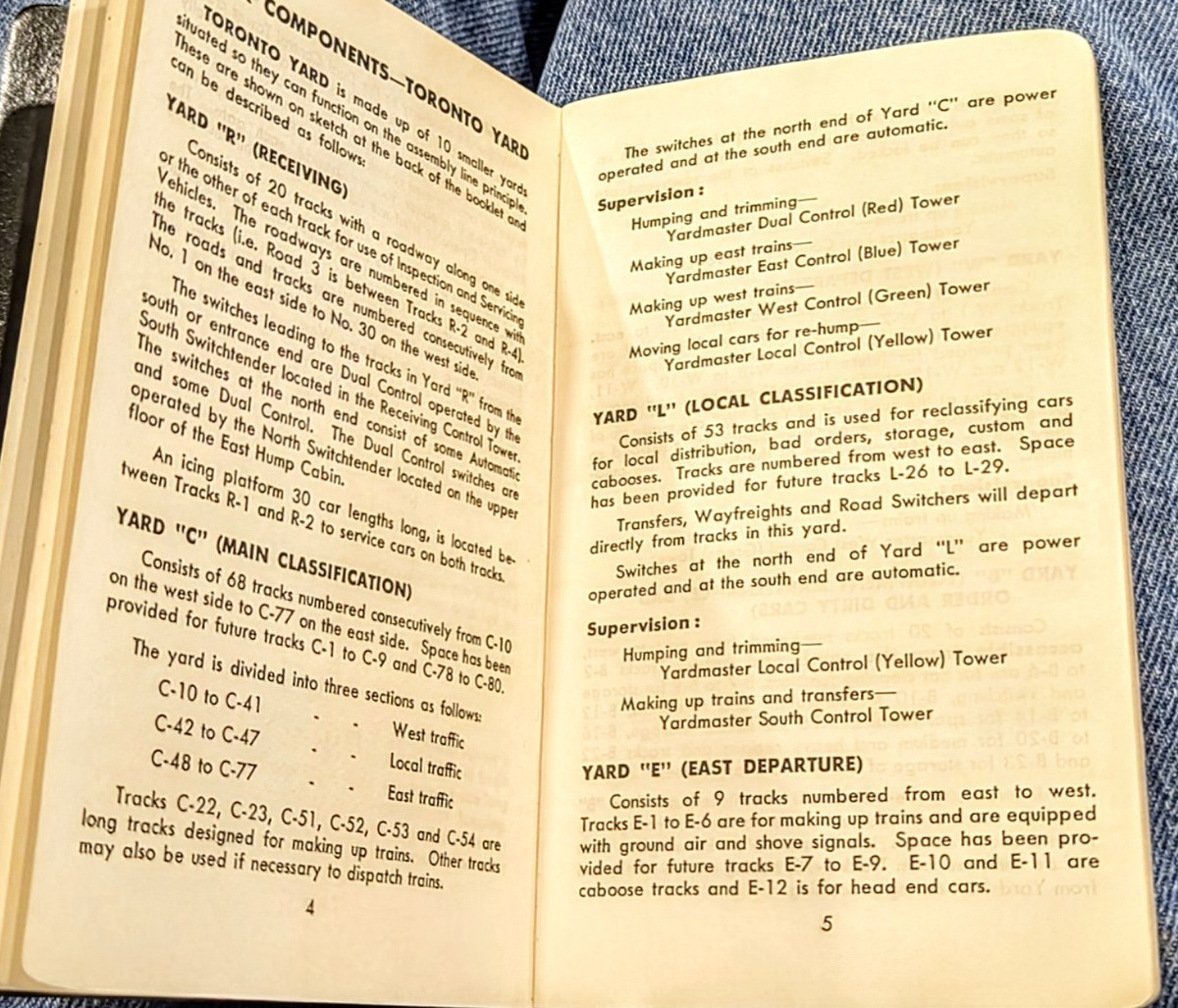 CNR Canadian National Railroad Toronto Yard Operating Manual 1964