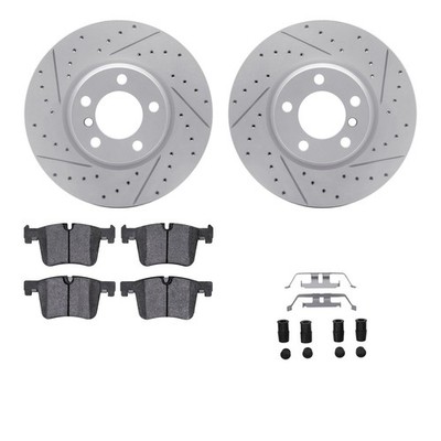 For BMW 330e 16-18 R1 Concepts Drilled & Slotted Front Brake Kit w Optimum Pads