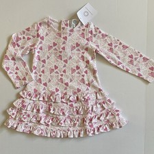 The Proper Peony Dress Size 12 Months NWT Pima Cotton Hearts Pink Red Ruffles