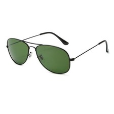 New Pilot Black Frame Green Lens Glass Sunglasses