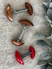 Vintage Lot Of Shoe Width Stretchers Red Bronze Plastic Metal Set Of 3 Footwear