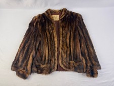 VTG Fur Coat Vintage Furs NYC coat Jacket Brown M Fifth Avenue Sleeved