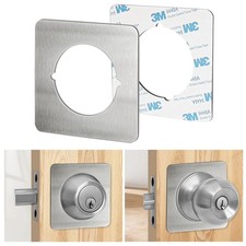 Door Knob Backing Plates Square Satin Nickel Door Reinforcement Plate Scar... Door Knob Backing Plates Square Satin Nickel Door Reinforcement Plate Scar...