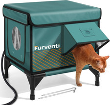 Heated Cat House for Outdoor Cats, Waterproof and Insulated with Heating Pad