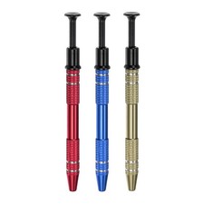 3pcs 4-Claw Piercing Ball Grabber Jeweler's Pick Up Tool, Blue/Red/Brown