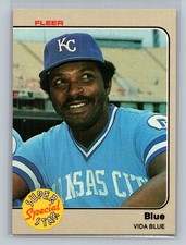1983 Fleer #643 Black & Blue (Vida Blue) Kansas City Royals