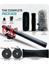 Movo X3-II 11" XLR Shotgun Mic for DSLR Camera - Supercardioid Boom Microphone