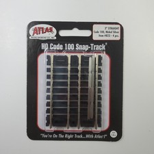 Atlas HO Scale  Code 100  3" Straight Snap-Track  4 Pieces Number  823