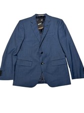 Hugo Boss Mens Slim fit Wool Suit Jacket Blazer 38 S Blue Solid