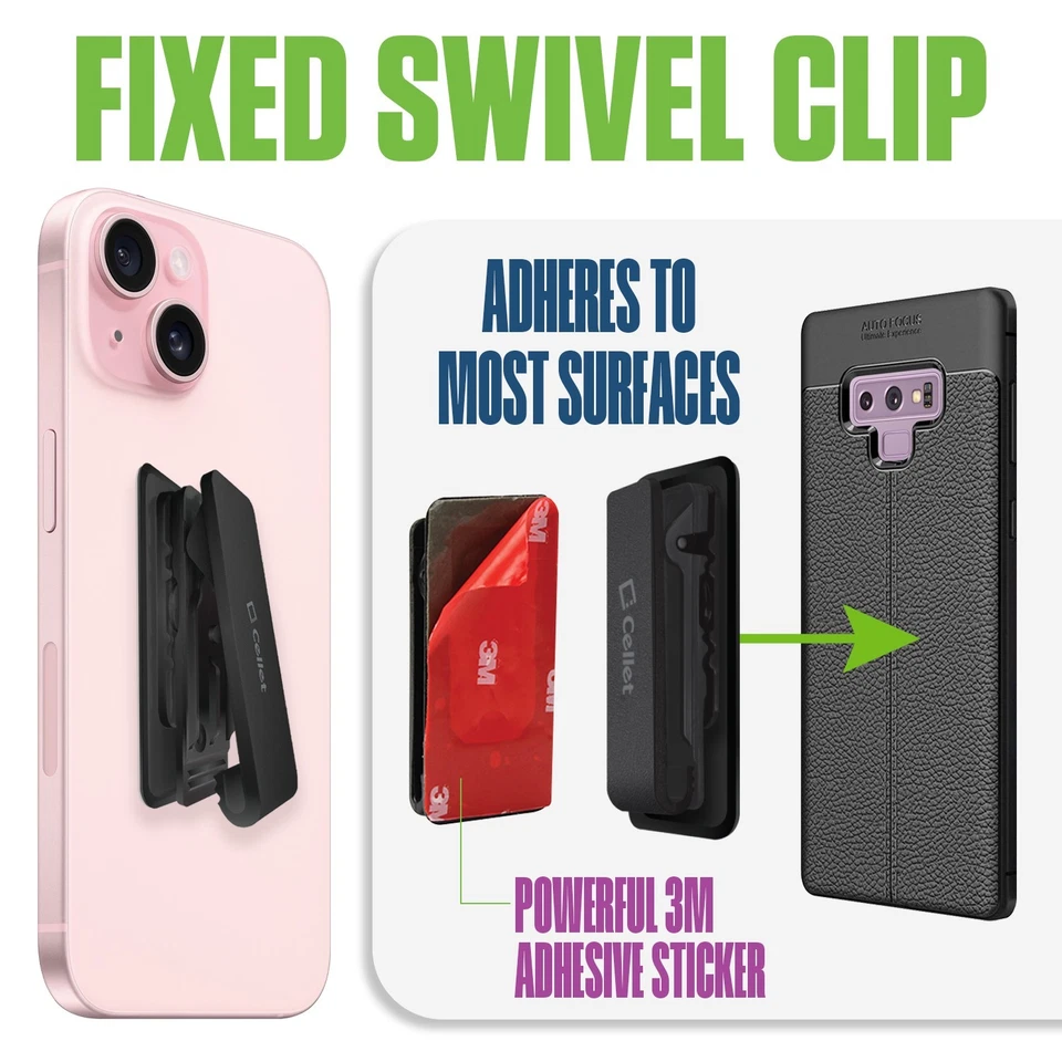 Heavy-Duty Belt Clip Holster / 3M Adhesive Compatible with iPhone, Galaxy, Pixel - Image 4 of 4