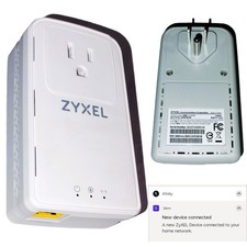 Single ZYXEL PLA6456 G.hn 2400 Mbps Wave 2 Powerline Pass-Thru Ethernet Adapter