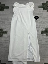 Lulus Off The Shoulder Maxi Dress Womens Medium White Stretch Back Zip Party New