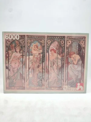 New, Nathan, The Four Times Of Day, A. Mucha, 6000 Piece Puzzle - Photo 1/4
