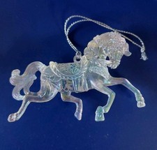 Vintage Acrylic Horse Christmas Ornament Hanging