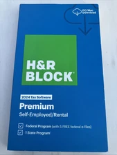 2024 H&R Block Premium Self-Employed Rental 2024 Tax Software (USA)