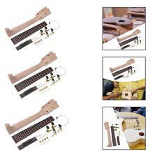 DIY Ukulele Kit Wooden Neck and Fretboard Unfinished Ukulele Parts