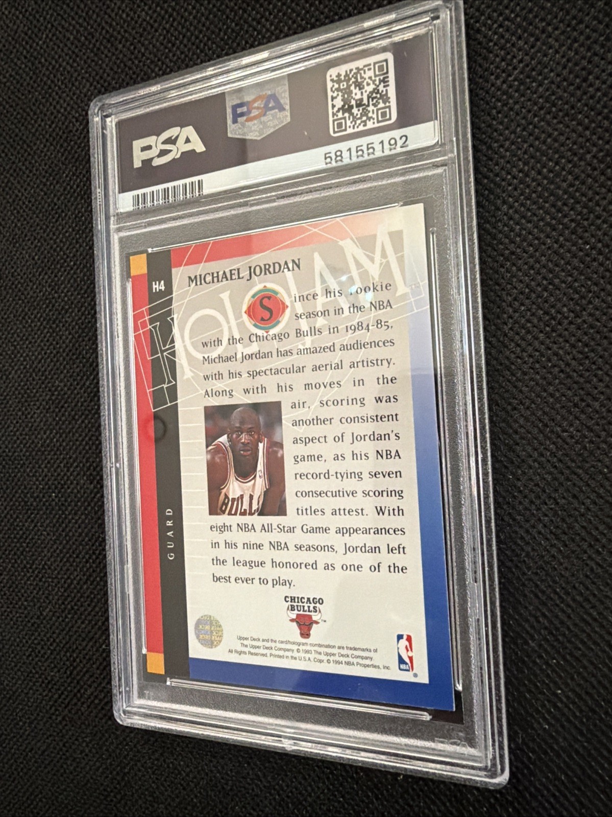 Michael Jordan 1993 Upper Deck Holojams #H4 - PSA 7 - Very Tough Grade view 14