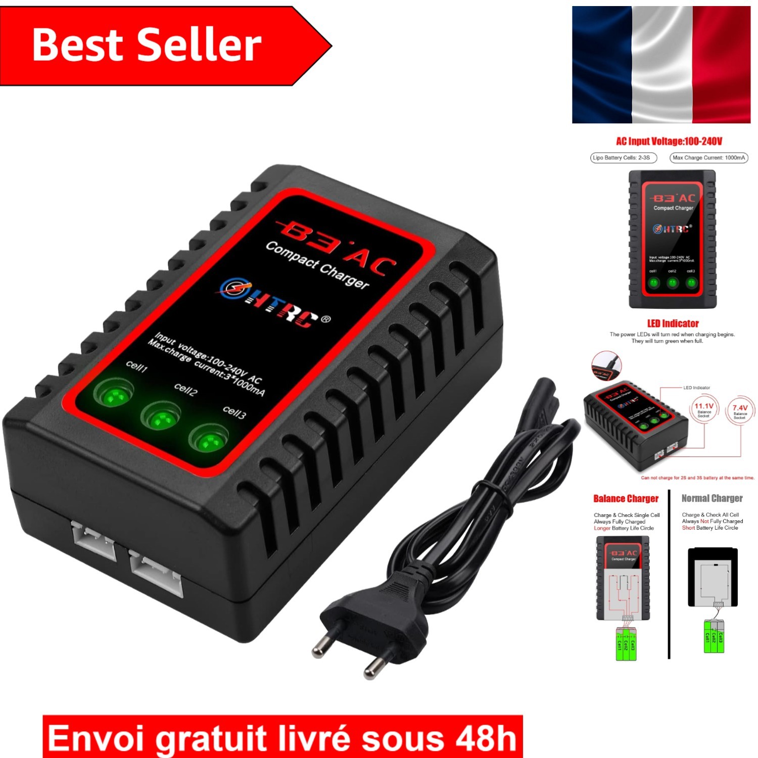 Évitez la surcharge de vos accus avec le chargeur de batterie RC Haisito B3 intelligent