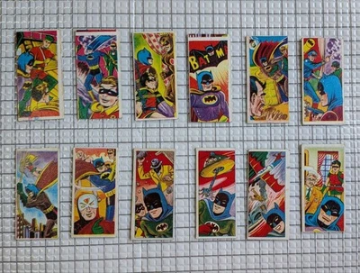 Lot de 12 cartes Menko rectangulaires japonaises Batman Circa 1970 15+ - Photo 1/4