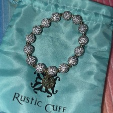 Rustic Cuff Silver Sparkle With Silver Tag