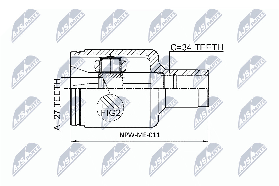 Fits NTY NPW-ME-011 Inner joint - Image 6