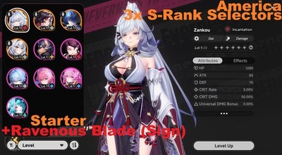 Neverness to Everness [NA NTE] Zankou+Sign Hotori Daffodil + 3x S-Selectors LV6z