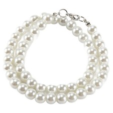 2X(Ladies Lobster Clasp Round Faux  Linked Necklace White I8M6)9695