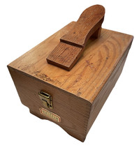 Vintage Griffin Shinemaster Wooden Shoeshine Box w/ Pedestal  Brushes  Polish