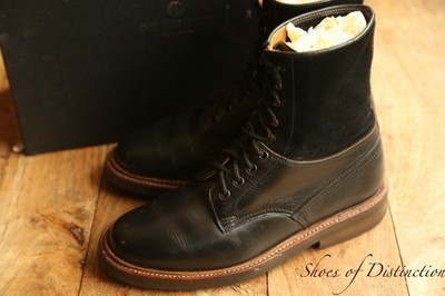 Grenson One Schwarz Leder Wildleder Derby Stiefel Schuhe Herren UK 6 G US 7 EU 40